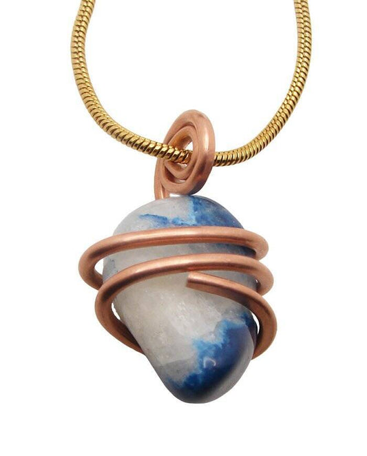 Lazulite Lapis Lazuli Pendant Lucid Dream Copper Crystal Necklace #203