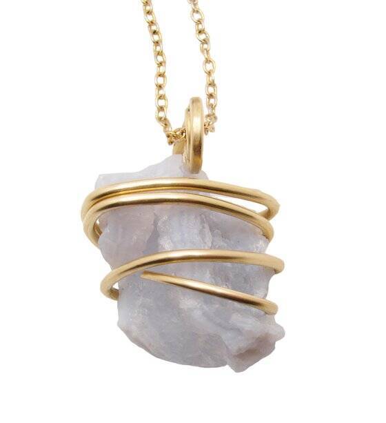 Beautiful Blue Chalcedony Agate Pendant Merlin's Gold #101