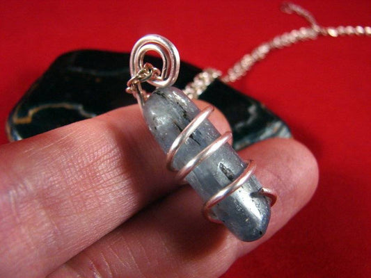 Natural Blue Kyanite Gemstone Pendant Necklace Sterling Silver 90