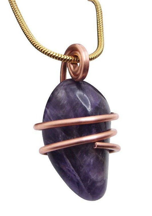 Handmade Crystal Jewelry African Amethyst Pendant Real Crystals Purple #10