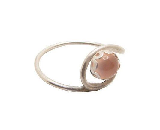 ENERGY RING JEWELRY ~VISIONS~ ROSE QUARTZ STERLING SILVER SS SIZE 7.5 #1