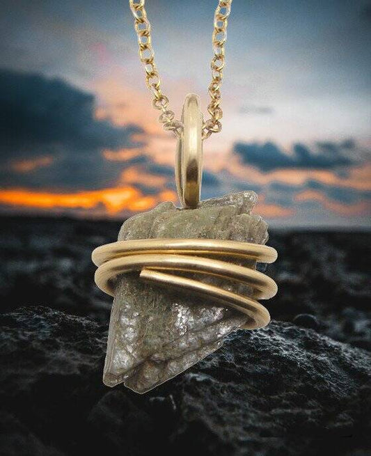 Green Heulandite Crystal Necklace Zeolite Crystal Handmade Crystal Jewelry #2