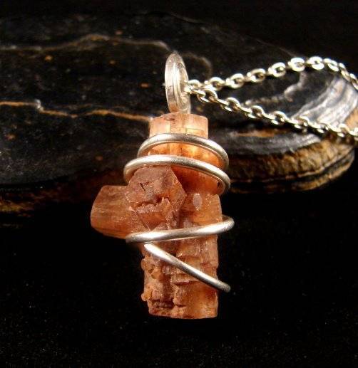 Aragonite Star Crystal Pendant Sterling Silver #4