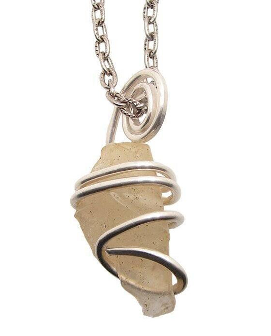 AUTHENTIC Libyan Desert Glass! Meteorite Sterling Silver Pendant #500