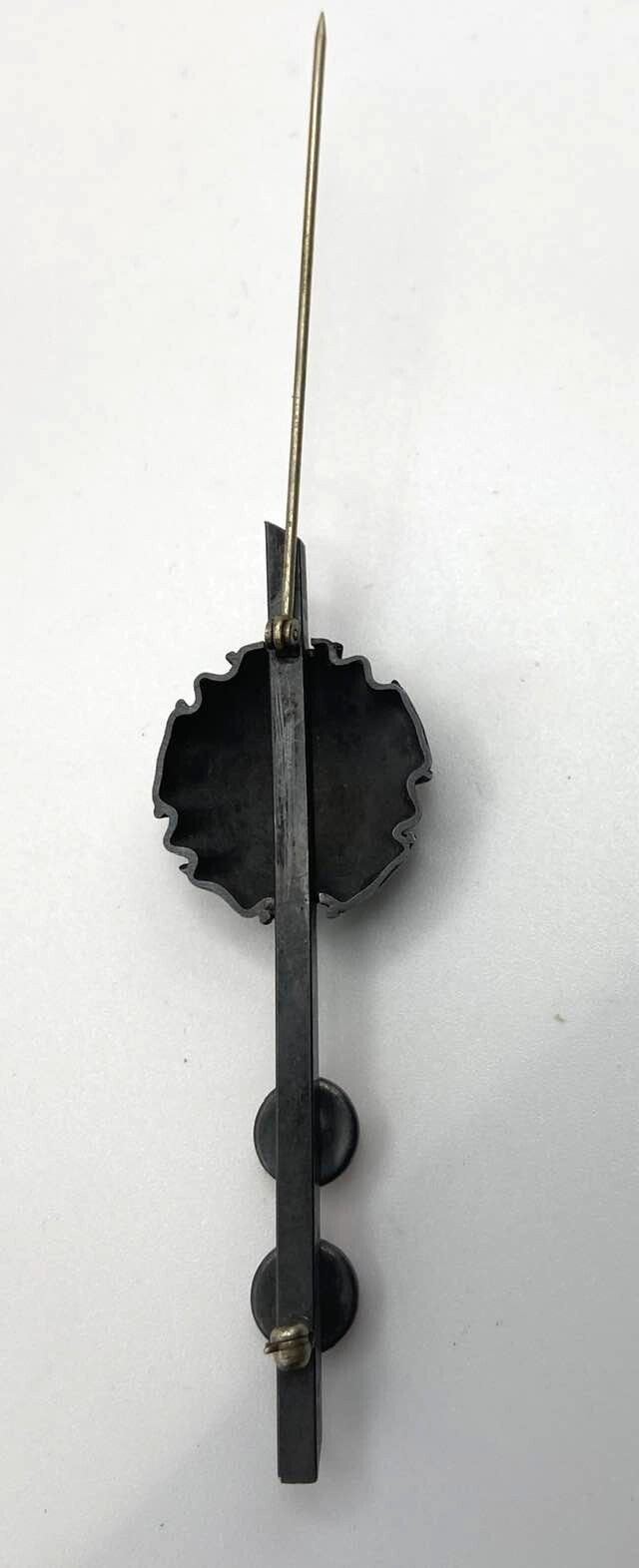 Cool Antique Genuine Amber Sterling Silver Brooch Art Deco Bar Brooch 1940s