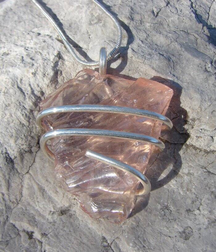 Gorgeous Genuine Monatomic Andara Crystal Pendant Silver #441