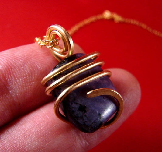 SALE Grape Purple Russian Charoite Pendant Bronze Merlin's Gold #15