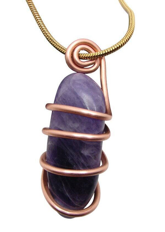 Handmade Crystal Jewelry African Amethyst Pendant Real Crystals Purple #12