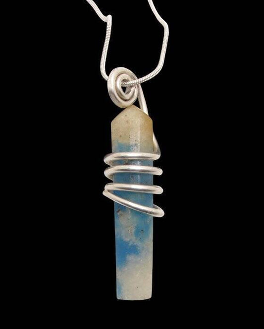 Stone of Heaven Azurite Crystal Edgar Cayce in Granite Sterling Silver #10