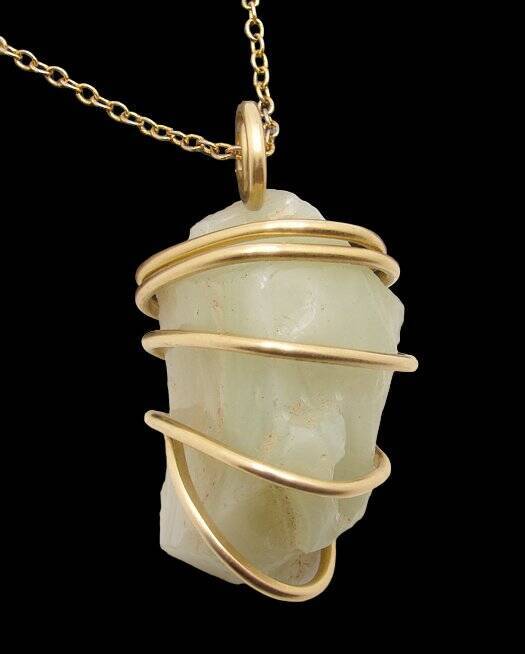 Gorgeous Genuine Monatomic Andara Crystal Pendant Bronze Gold #3109