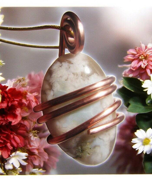 Spirit of Sakura Pendant Natural Agate | Copper / Harmony / Bereavement Gift #20