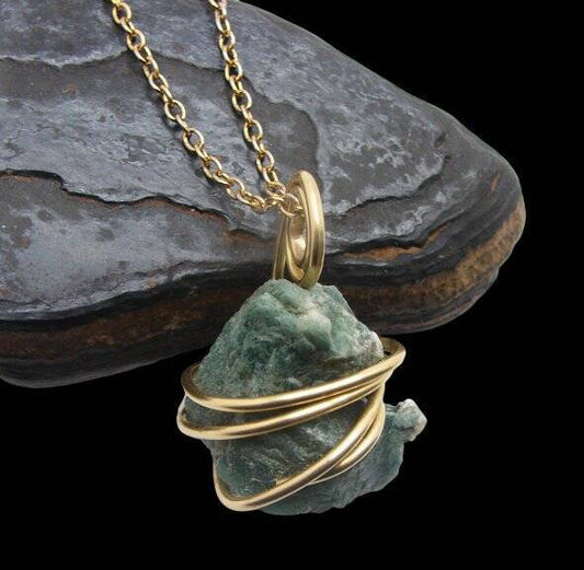 Green Heulandite Crystal Necklace | Zeolite Crystal | Handmade Crystal Jewelry 3