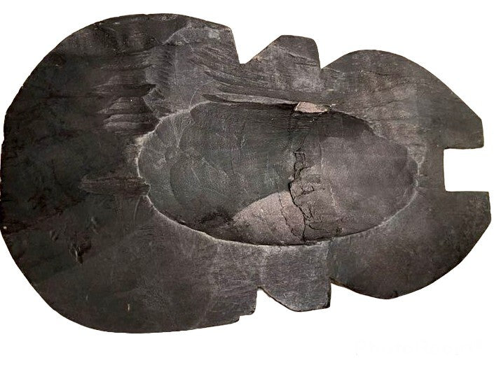 African Beaded Wooden Tribal Oblong Wall Art Mask, Handcrafted with Beads