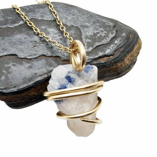 Rare Dumortierite Included Quartz Crystal Pendant from Minas Gerais, Brazil 25