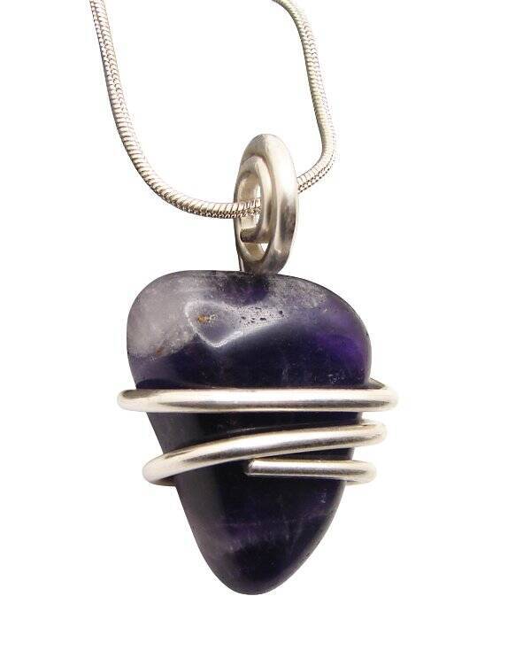Handmade Crystal Jewelry African Amethyst Pendant Real Crystals Purple #15