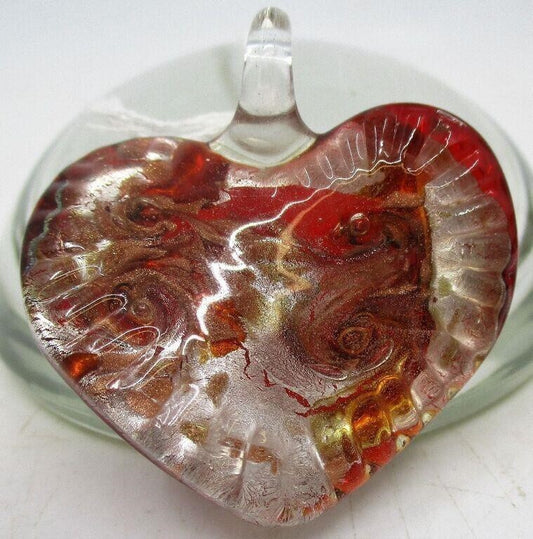 Base Chakra Vintage Heart with Silver Glass Pendant