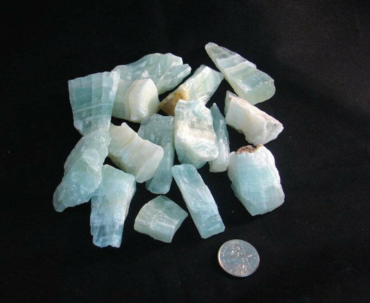 ONE RAW LEMURIAN AQUATINE ULTRAMARINE CALCITE CRYSTAL