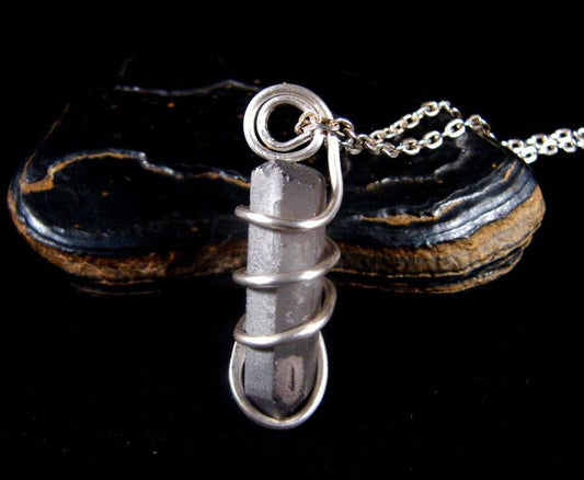 SWORD SILVER AURA PENDANT STERLING SILVER LEMURIAN SEED QUARTZ #24