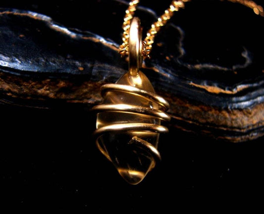 Golden Labradorite Hand Forged Pendant Merlins Gold Bronze Creativity #7