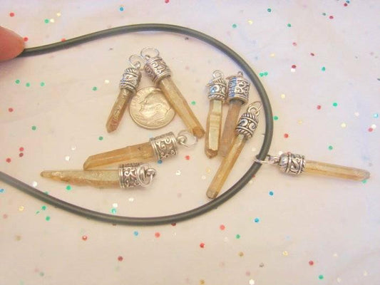 Tangerine Lemurian Papaya Quartz Pendants Rare and Powerful Madagascar - Psychic Pathways