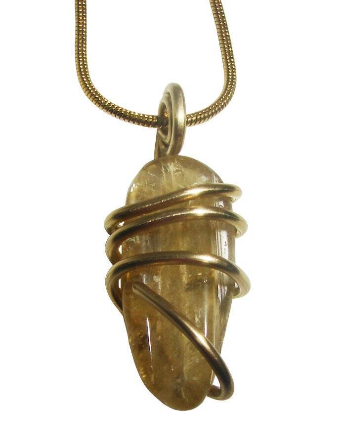 Kundalini African Congo Citrine Lemurian Pendant, Genuine South Africa #210