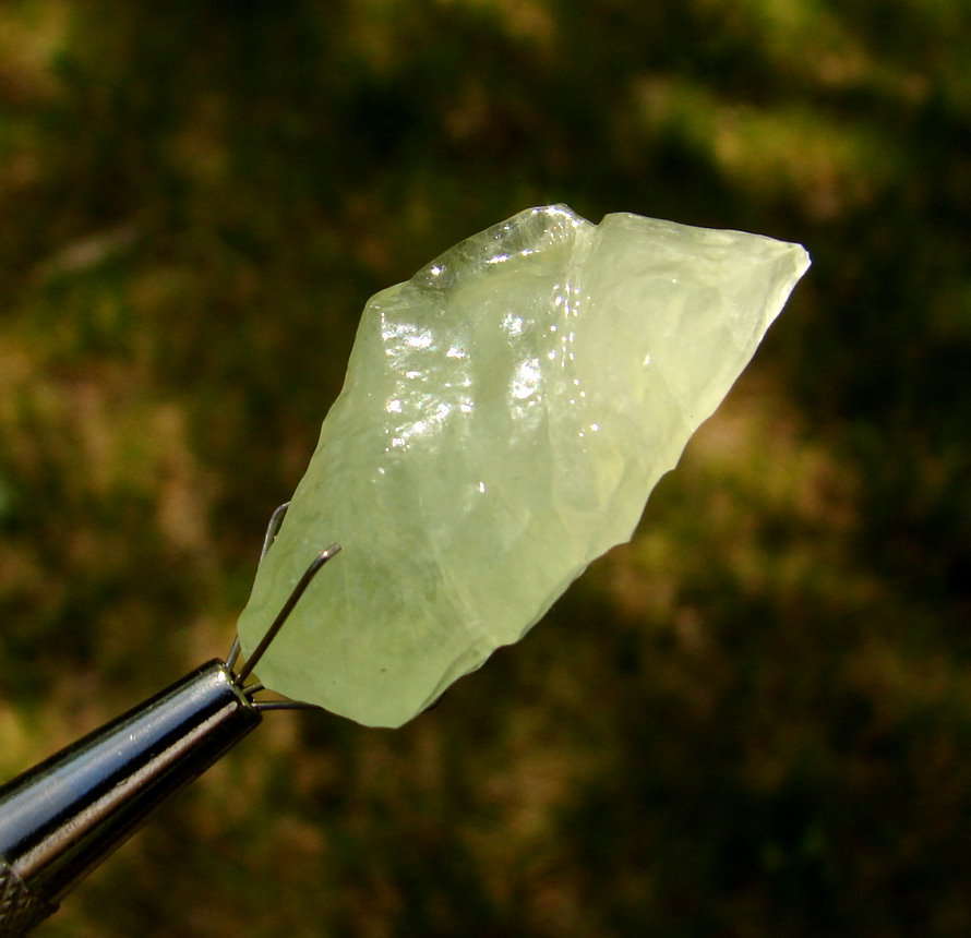ONE Green Elestial Moldavite Calcite Crystal Mexico!!