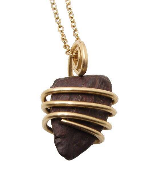 PENDANT OF OLDEST STONE IN THE WORLD 2 BILLION YEAR OLD GENESIS STONE GOLD #70