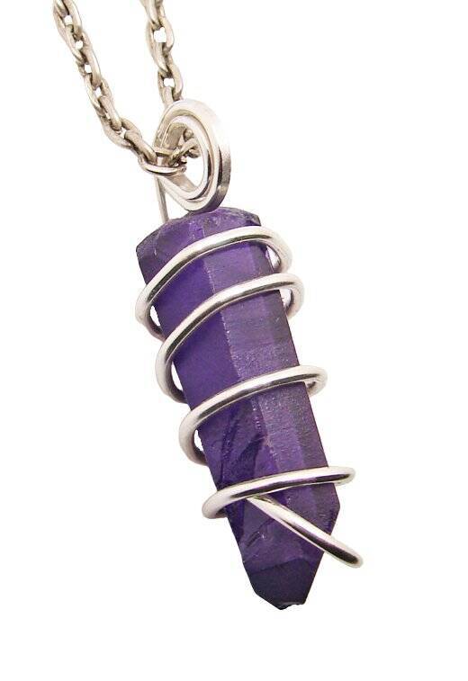 Rare Violet Purple Aura Lemurian Seed Quartz Pendant Sterling Silver Copper #203