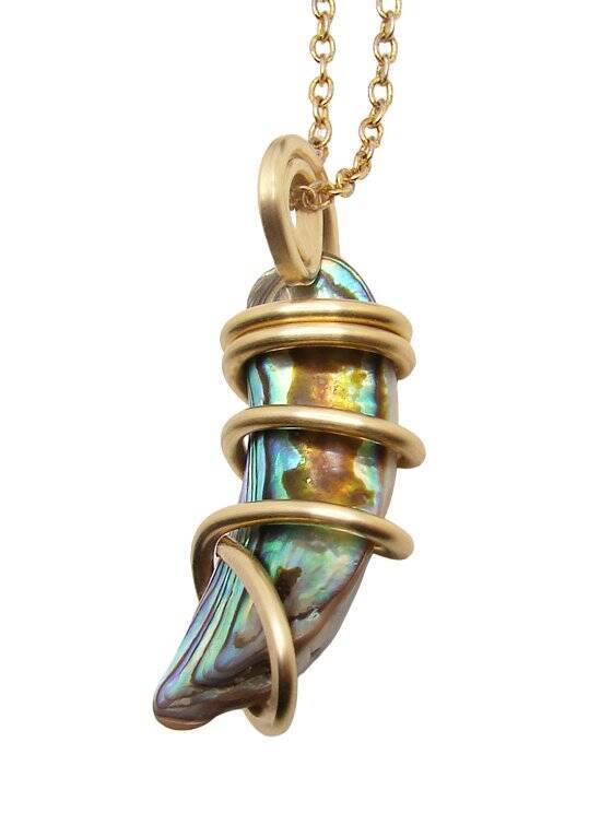 TW: 6.2 grams Abalone Pau Shell Pendant in Merlin's Gold #53