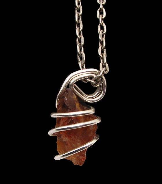 RARE AFRICAN CONGO LEMURIAN NATURAL CITRINE KUNDALINI QUARTZ WAND PENDANT #48