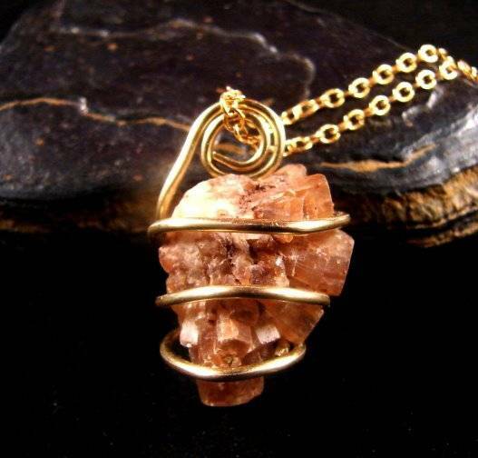 Aragonite Star Crystal Pendant Bronze #10
