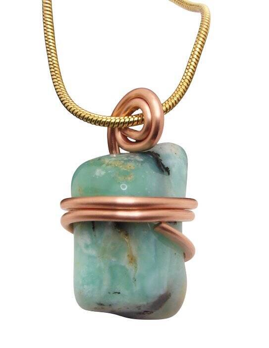 Real Crystals CHRYSOCOLLA PENDANT Handmade Talisman Stress Reliever Calm #16
