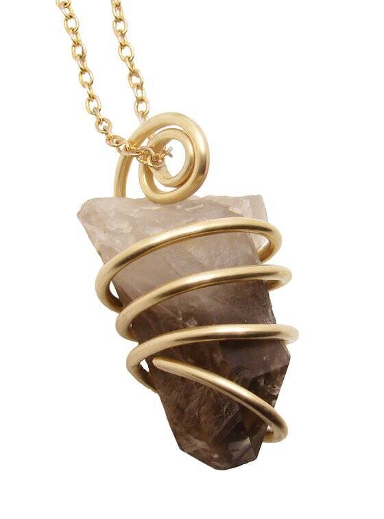 RARE BLACK DRAGON QUARTZ PENDANT IN BRONZE MERLIN'S GOLD #900