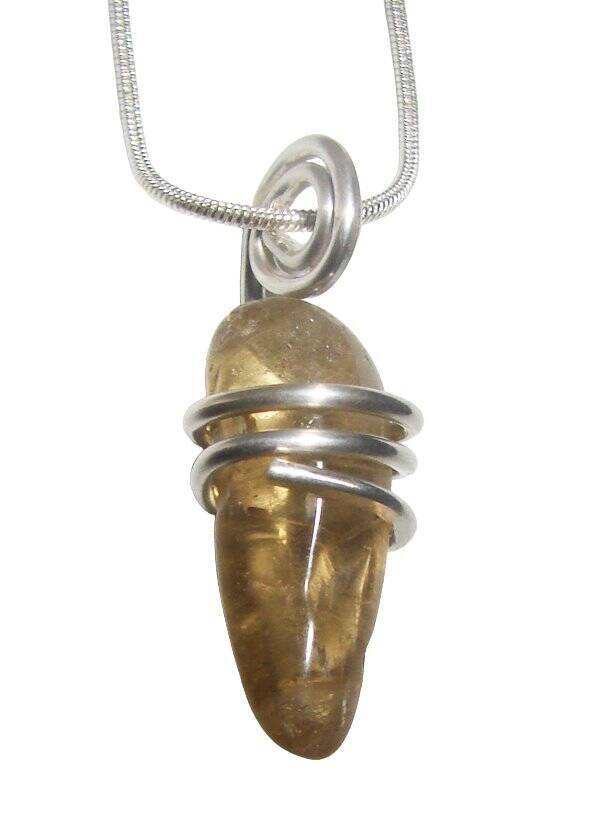 Kundalini African Congo Citrine Lemurian Pendant, Genuine South Africa #213