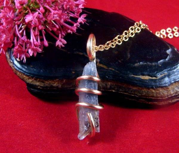 Natural Blue Kyanite Gemstone Pendant Necklace MERLIN'S GOLD 112