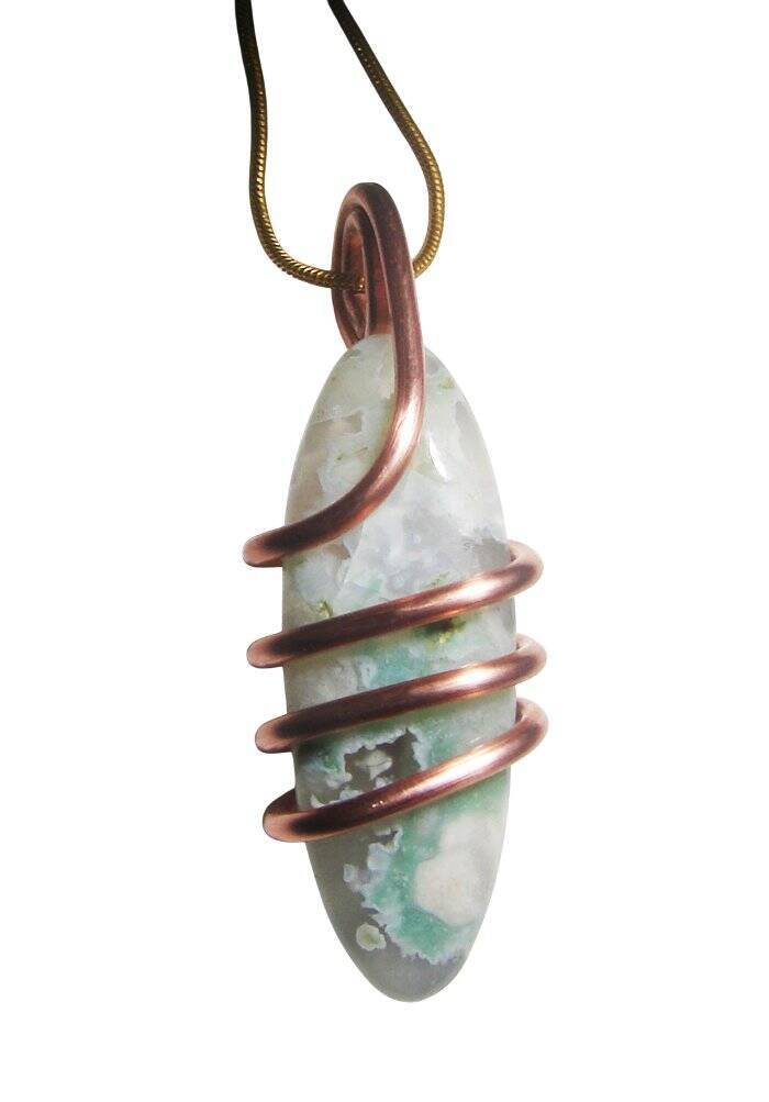 Spirit of Sakura Pendant Natural Agate | Copper / Harmony / Bereavement Gift #21