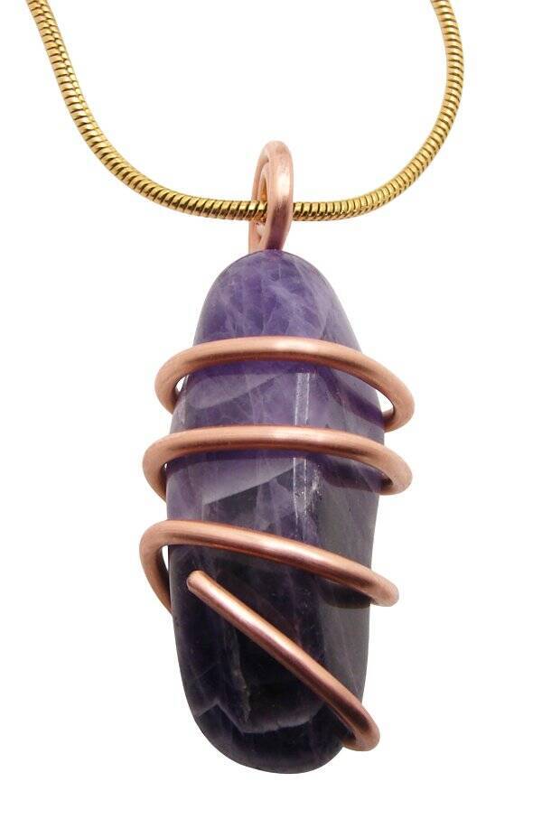 Handmade Crystal Jewelry African Amethyst Pendant Real Crystals Purple #12