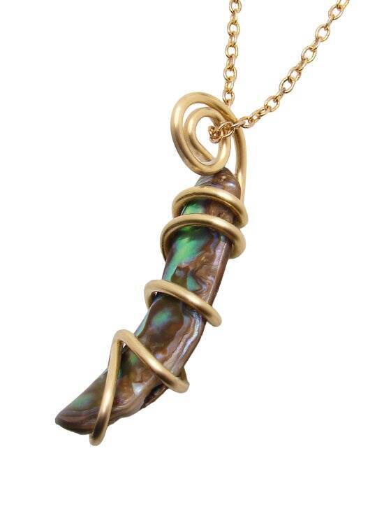 TW: 6.6 grams Abalone Pau Shell Pendant in Merlin's Gold 52