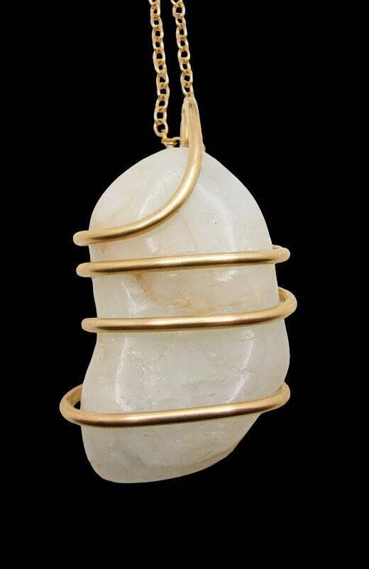 Tranquility ANDEAN PERUVIAN OPAL AMULET PENDANT Gold #101
