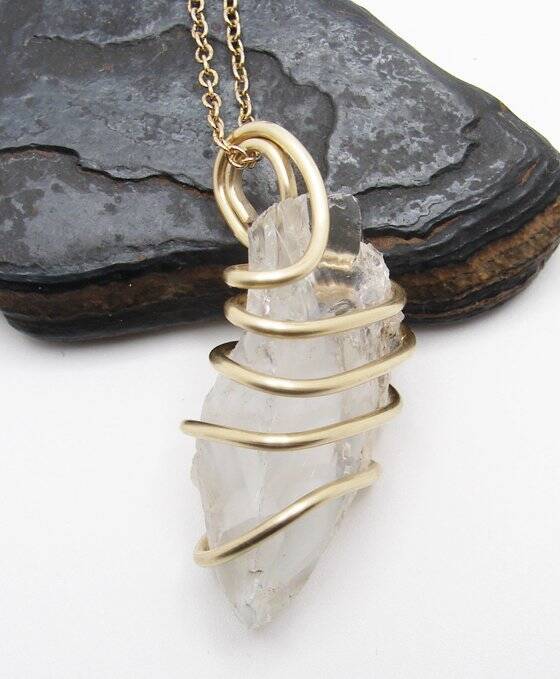 Gorgeous Genuine Monatomic Andara Crystal Pendant Bronze Gold #5001