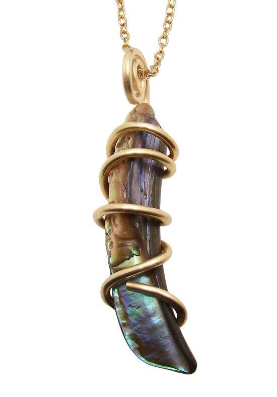 TW: 7.5 grams Abalone Pau Shell Pendant in Merlin's Gold #21