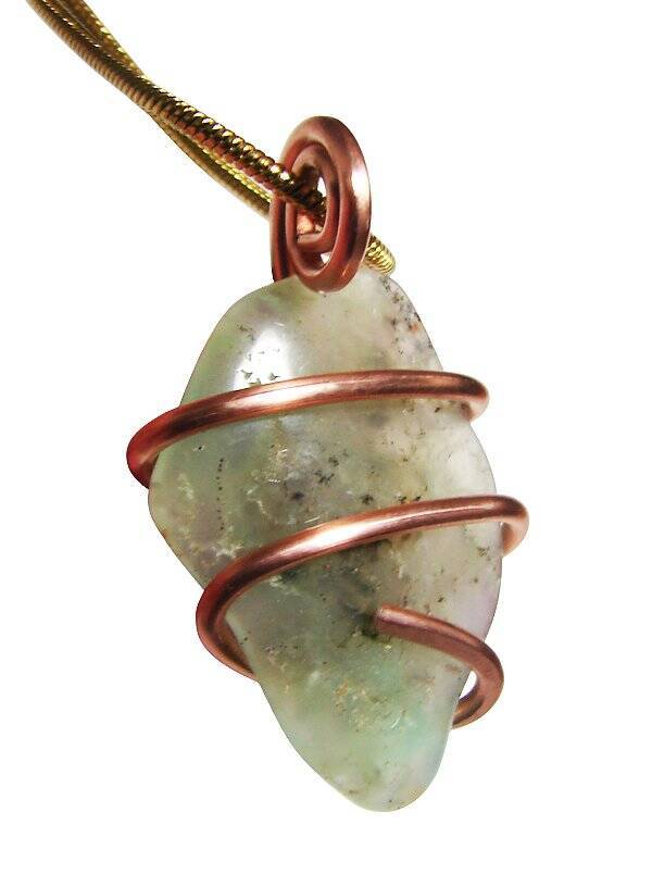 Real Crystals CHRYSOCOLLA PENDANT Handmade Talisman Stress Reliever Calm #11