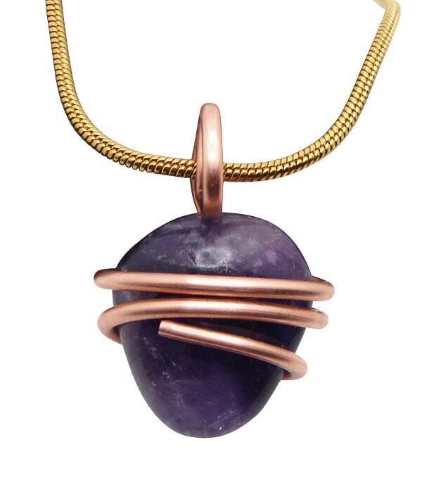 Handmade Crystal Jewelry African Amethyst Pendant Real Crystals Purple #13