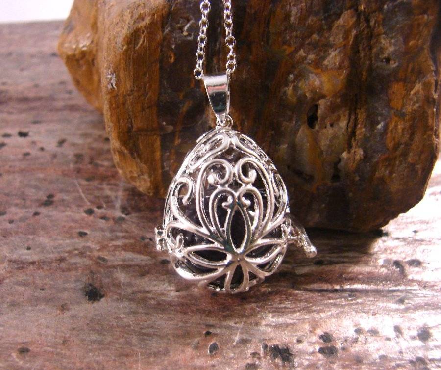 Wish Box Amethyst Necklace, Harmony Angel Locket