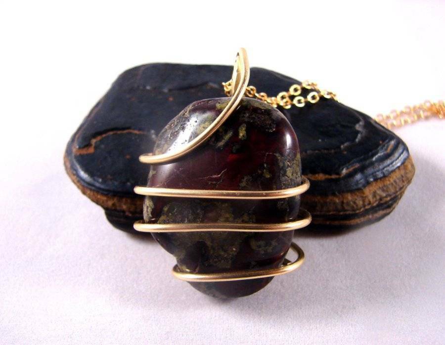 South Africa Dragonstone Pendant Amulet Merlin's Gold Bronze 10