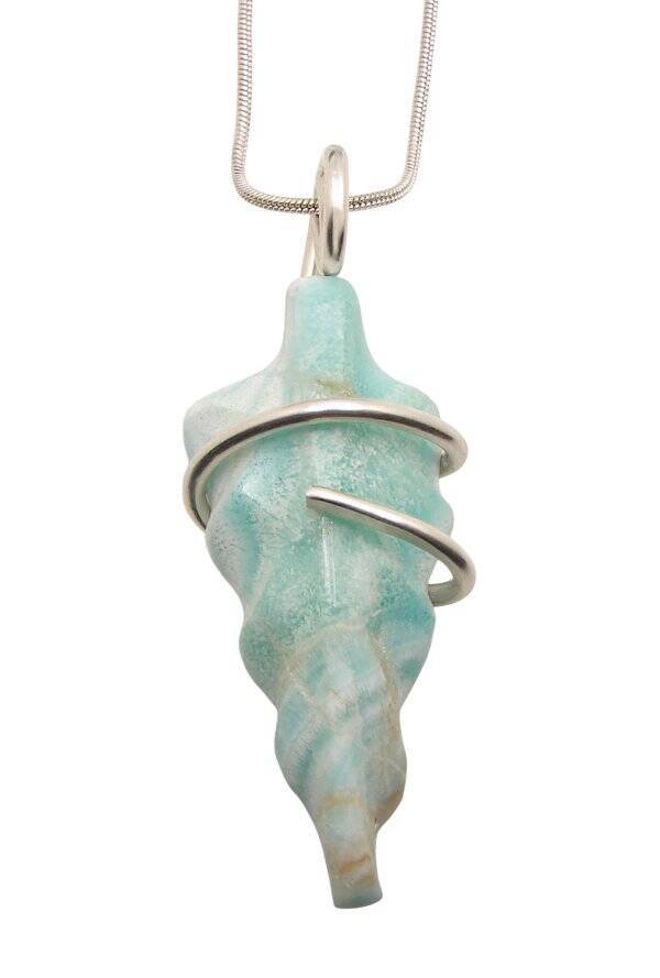 Sky Blue Angel Aragonite Star Crystal Pendant Real Crystals Third Eye Chakra #16