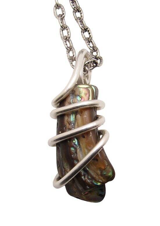 TW: 6.7 grams Abalone Pau Shell Pendant in Sterling Silver #10
