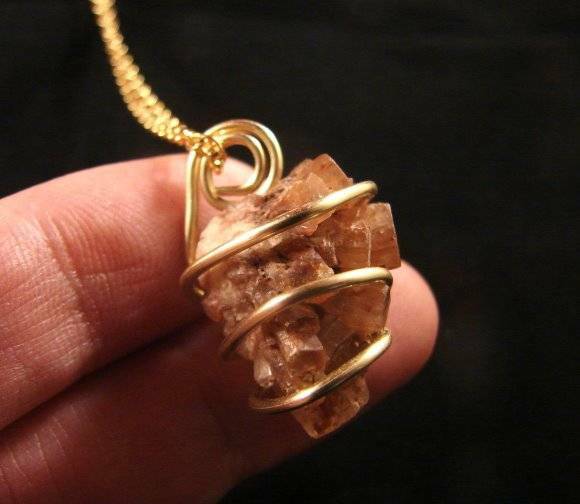 Aragonite Star Crystal Pendant Bronze #10