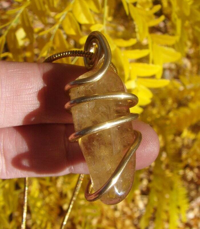 Kundalini African Congo Citrine Lemurian Pendant, Genuine South Africa #210