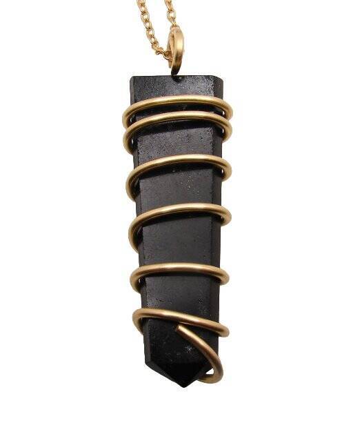 Black Tourmaline Crystal, Chakra Protection, Pendant #20